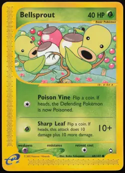 Bellsprout #68 Aquapolis Pokemon Card - Image 1