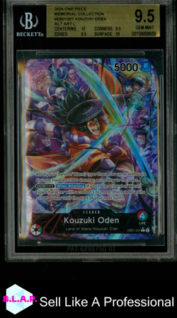 KOUZUKI ODEN ALT ART L 2024 ONE PIECE CARD GAME MEMORIAL COLL EB01001 BGS 9.5 - Image 1