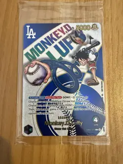 2025 One Piece LA Dodgers Monkey D. Luffy EB02-010 Leader Promo Card - Image 3
