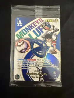 2025 One Piece LA Dodgers Monkey D. Luffy EB02-010 Leader Promo Card - Image 5