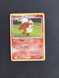 Pokemon TCG Growlithe Rising Rivals Card 63/111 Regular Non Holo - LP/MP - Image 1
