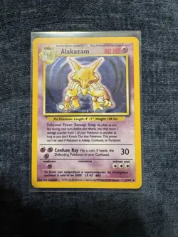 Alakazam 1/102 Base Set Holo Rare Unlimited Pokemon TCG Card MP Condition - Image 1