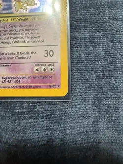 Alakazam 1/102 Base Set Holo Rare Unlimited Pokemon TCG Card MP Condition - Image 4