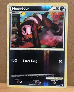 Houndour HGSS Undaunted 53/90 common Reverse Holo NM - ungraded Pokemon Card - Image 1
