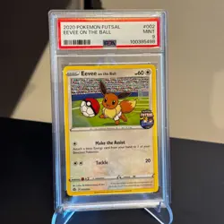 PSA 9 2020 POKEMON FUTSAL EEVEE ON THE BALL 002 GRADED CARD EVOLI FUSSBALL KARTE - Image 1