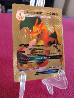 Charizard GX Gold Foil Fan Art Pokemon Collector Card - Image 1