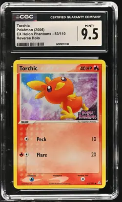 CGC 9.5 MINT+ Torchic EX Holon Phantoms 83/110 Reverse Holo Stamped Pokemon Card - Image 1