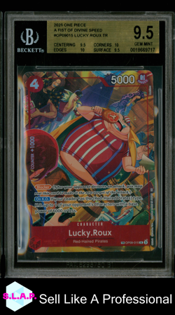 LUCKY.ROUX TR 2025 ONE PIECE CARD GAME A FIST OF DIVINE SPEED OP09015 BGS 9.5 - Image 1