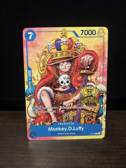 Monkey D Luffy P-043 2nd Anniversary Stamped Promo One Piece Card English LP - Image 1