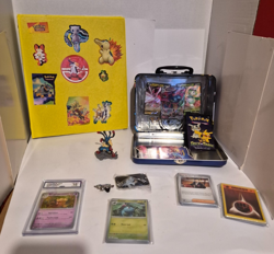 Pokemon Huge Lot Of Binder Lunchbox Collection 220+ Cards W/ 60+ Holos & More - Image 1