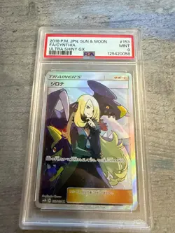 PSA 9 Cynthia SM8b 153 - Japanese Pokemon Card - GX Ultra Shiny 2018 - Image 1
