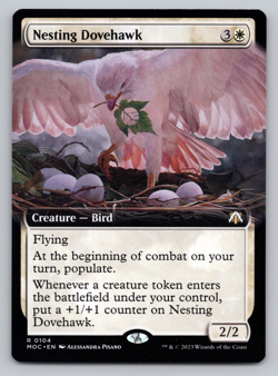 Nesting Dovehawk Extended Art - Commander: March of Machine MTG - Image 1