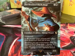 1x The Destined Black Mage, Borderless Art, Non-Foil, Final Fantasy, MTG NM - Image 1