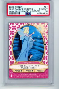 2012 Disney Sorcerers of Magic Kingdon #57 Blue Fairy's Wand Wish PSA 10 POP 2 - Image 1