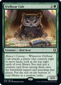 Mint/Near-Mint, English - 4 x MTG Owlbear Cub - Foil Commander Legends: Battle f - Image 1