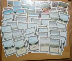 201 Cards Total Mtg Revised Basic Land Lot - Image 3