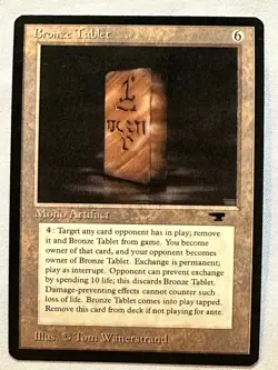 Bronze Tablet - Magic the Gathering MTG Antiquities - Near Mint - Free Shipping - Image 1