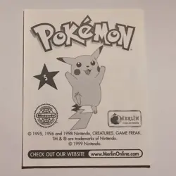 Pokemon - Charmeleon - Topps Merlin Sticker - Series 1 - #5/240 - 1999 - Image 2