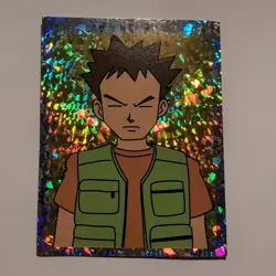Pokemon - Brock - Topps Merlin Sticker - Series 1 - #S27/36 - Gold Holo - 1999 - Image 1