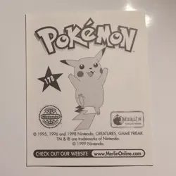 Pokemon - Charmander - Topps Merlin Sticker - Series 1 - #178/240 - 1999 - Image 2