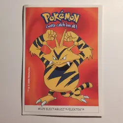 Pokemon - Electabuzz - Dunkin Boomer Sticker - #125/150 - 2000 - Image 1