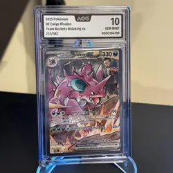 AOG 10 2025 POKEMON TEAM ROCKETS NIDOKING EX 233 GRADED CARD - Image 1