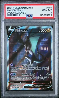 2021 POKEMON SWORD & SHIELD EVOLVING SKIES #196 FULL ART/NOIVERN V PSA 10 - Image 1