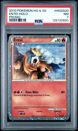 2010 POKEMON HEARTGOLD & SOULSILVER PROMO #HGSS20 ENTEI-HOLO PSA 7 - Image 1