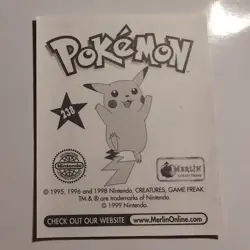 Pokemon - Ash Puzzle 2/4 - Topps Merlin Sticker - Series 1 - #238/240 - 1999 - Image 2