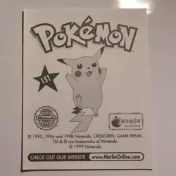 Pokemon - Ash & Pikachu Puzzle - Topps Merlin Sticker - Series 1 - #151/240 1999 - Image 2