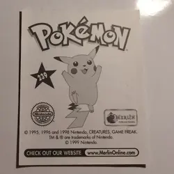 Pokemon - Ash Puzzle 3/4 - Topps Merlin Sticker - Series 1 - #239/240 - 1999 - Image 2