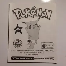 Pokemon - Ash & Pikachu Puzzle - Topps Merlin Sticker - Series 1 - #154/240 1999 - Image 2