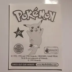 Pokemon - Ash & Pikachu Puzzle - Topps Merlin Sticker - Series 1 - #152/240 1999 - Image 2