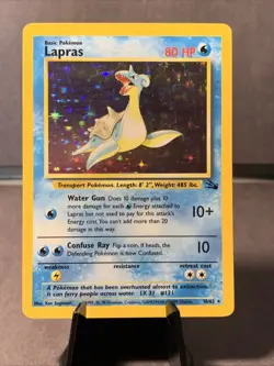 Pokemon TCG Lapras 10/62 Fossil Set Unlimited 1999 Holo Rare VTG WOTC NM/LP - Image 1