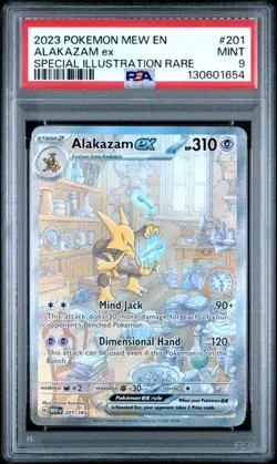 2023 POKEMON MEW EN-151 #201 ALAKAZAM ex SPECIAL ILLUSTRATION RARE - PSA 9 MINT - Image 1