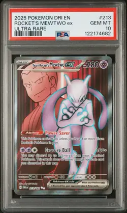 PSA 10 POKEMON DRI EN-DESTINED RIVALS | ULTRA RARETEAM ROCKET'S MEWTWO EX 213 - Image 1