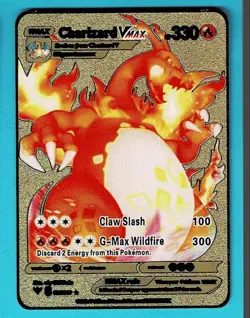 2020 Pokemon Gold Metal CHARIZARD VMAX - HP 330 - 020/189 - Image 1