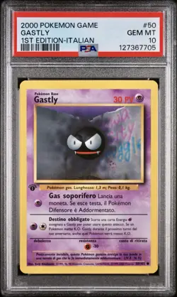 POKEMON PSA 10 GASTLY 50/102 SET BASE 1st PRIMA EDIZIONE ITALIANO 2000 LOW POP! - Image 1