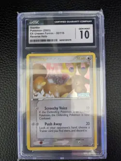 2005 Pokemon Ex Unseen Forces Stantler 32/115 Reverse Holo CGC 10 - Image 1