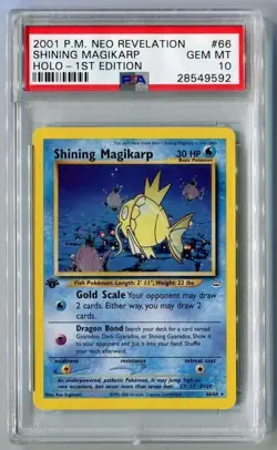 PSA 10 GEM MINT Shining Magikarp Holo Pokemon Neo Revelation 1.Edition 66/64 - Image 1