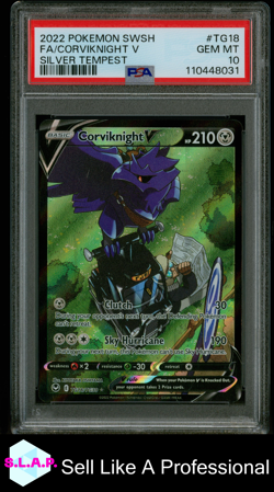 CORVIKNIGHT V POKEMON 18 2022 SILVER TEMPEST FULL ART ENGLISH PSA 10 - Image 1