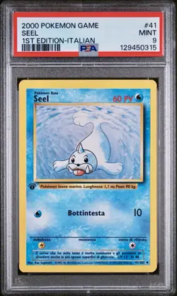 POKEMON PSA 9 SEEL 41/102 SET BASE 1st PRIMA EDIZIONE ITALIANO 2000 LOW POP! - Image 1