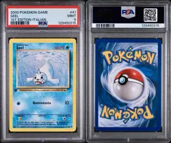 POKEMON PSA 9 SEEL 41/102 SET BASE 1st PRIMA EDIZIONE ITALIANO 2000 LOW POP! - Image 3