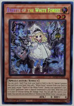 Yugioh Elzette of the White Forest MP25-EN080 Prismatic Secret Rare 1st Edition - Image 1