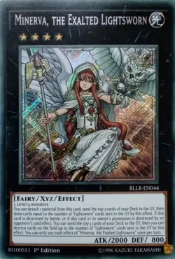 BLLR-EN044 MINERVA, THE EXALTED LIGHTSWORN SECRET RARE 1ST EDITION YuGiOh CARD - Image 1