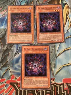 Yugioh 3x The Dark Hex Sealed Fusion FET-EN028 Common 1st Edition LP-NM - Image 1