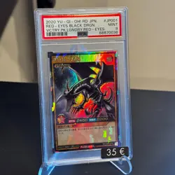 PSA 9 YU GI OH RED EYES BLACK DRAGON JP001 LEGENDARY GRADED CARD MINT 9 - Image 1
