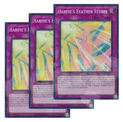 Yugioh - Harpie's Feather Storm x 3 - 1st Edition Super Rare NM - Free Holo - Image 1