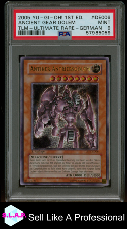 ANCIENT GEAR GOLEM TLM-ULTIMATE RARE- DE YU-GI-OH THE LOST MILLENNIUM 2005 PSA 9 - Image 1