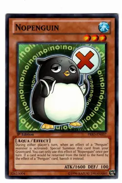 Yugioh - 1X Nopenguin - Common - 1st Edition - PRIO-EN037 - Light Play - Image 1